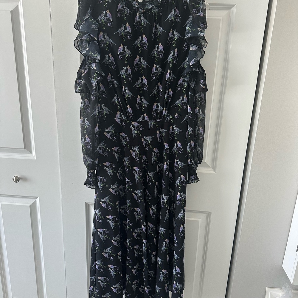 Ted Baker London Black Floral Midi Dress